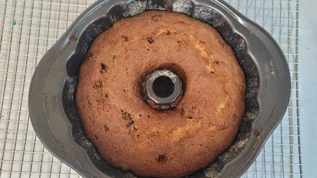 Bundt cake in pan