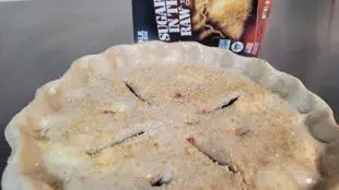 assembled pie with flaky pie crust