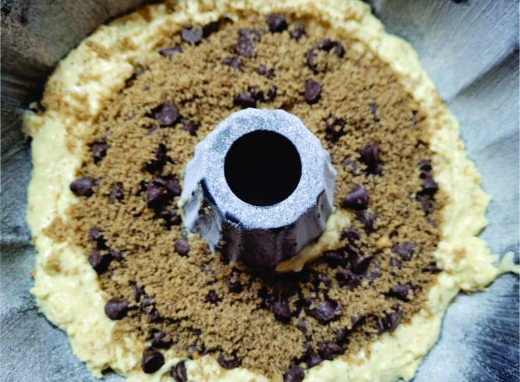 bundt cake filled with chocolate and coffee