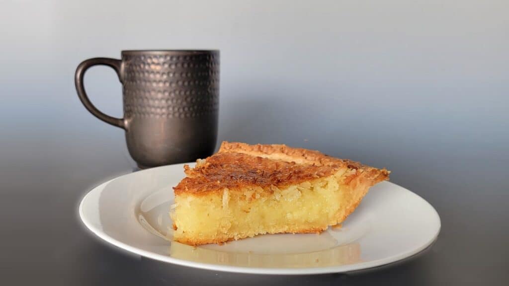 coconut custard pie for dessertswithstephanie.com