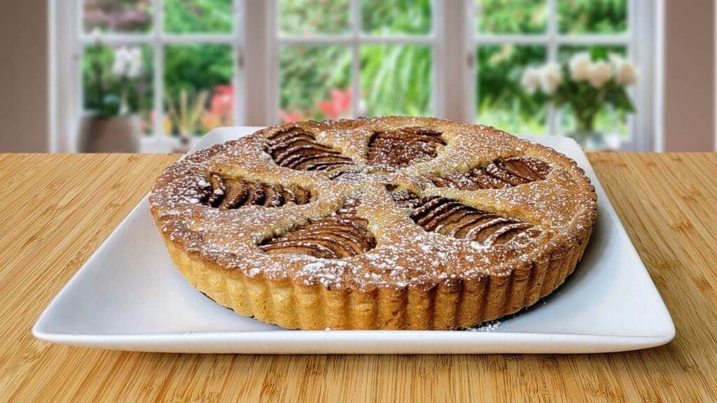 almond frangipane pear tart for dessertswithstephanie.com