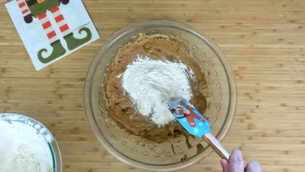 mixing gingerbread cake batter