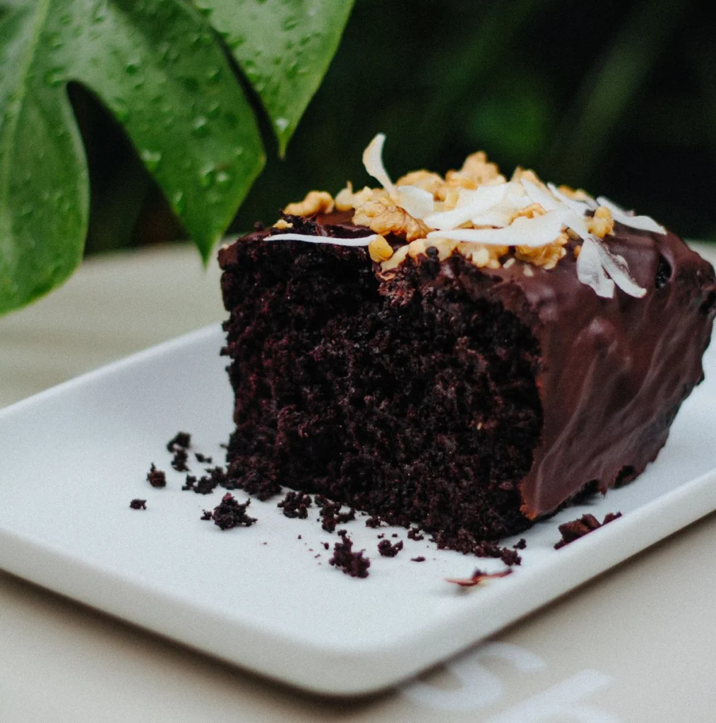 dark chocolate cake recipe from dessertswithstephanie.com