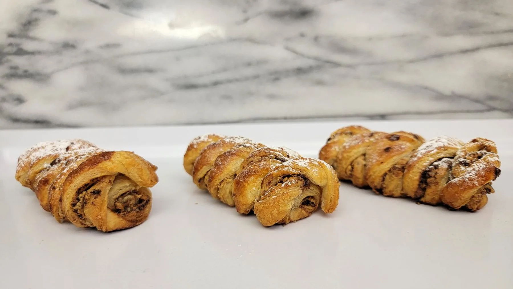 puff pastry twists with chocolate and PB