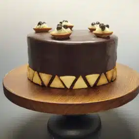 cannoli cake with chocolate ganache