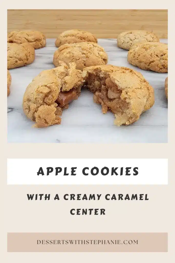 caramel filled apple cookies for Pinterest