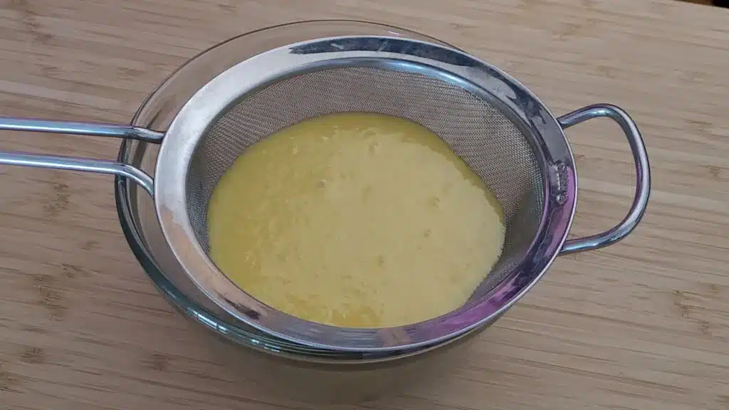 straining curd after making
