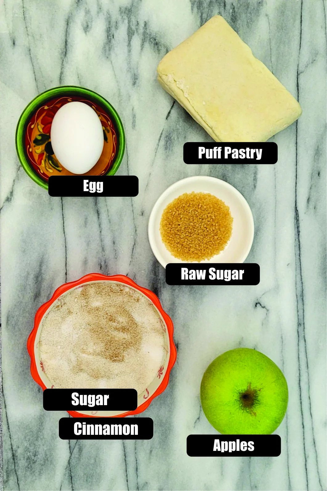 ingredients needed for mini apple pies in puff pastry