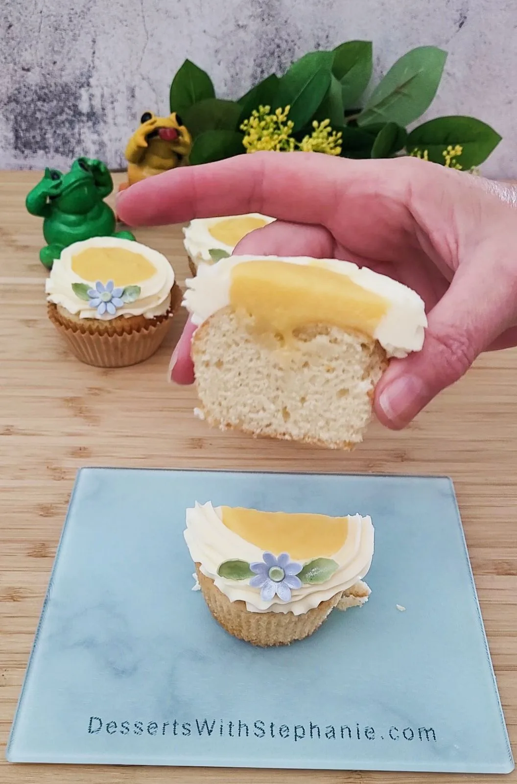 inside of cupcake with curd