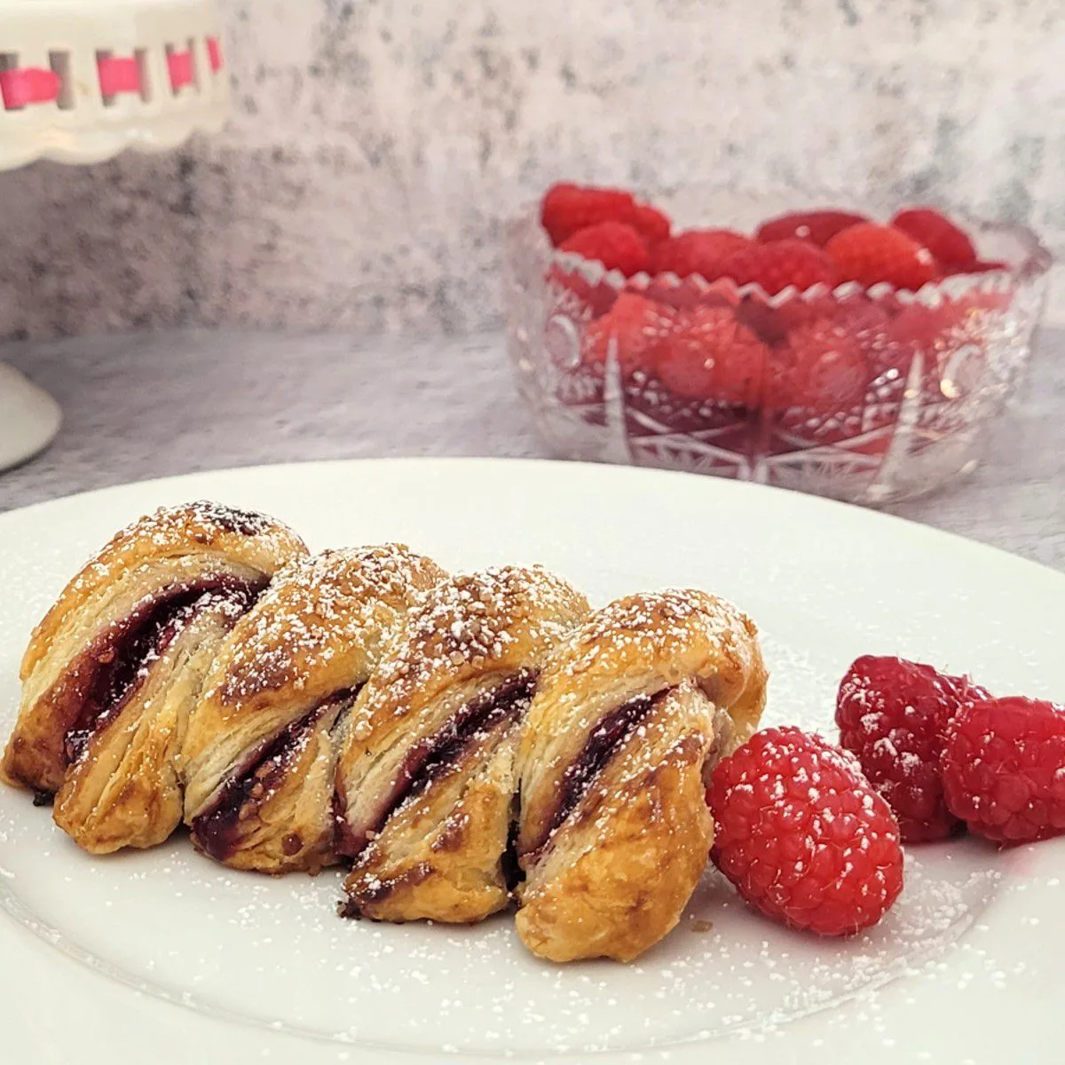 Raspberry Almond Puff Pastry Twists - Desserts With Stephanie