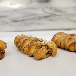 puff pastry braids with peanut butter chocolate