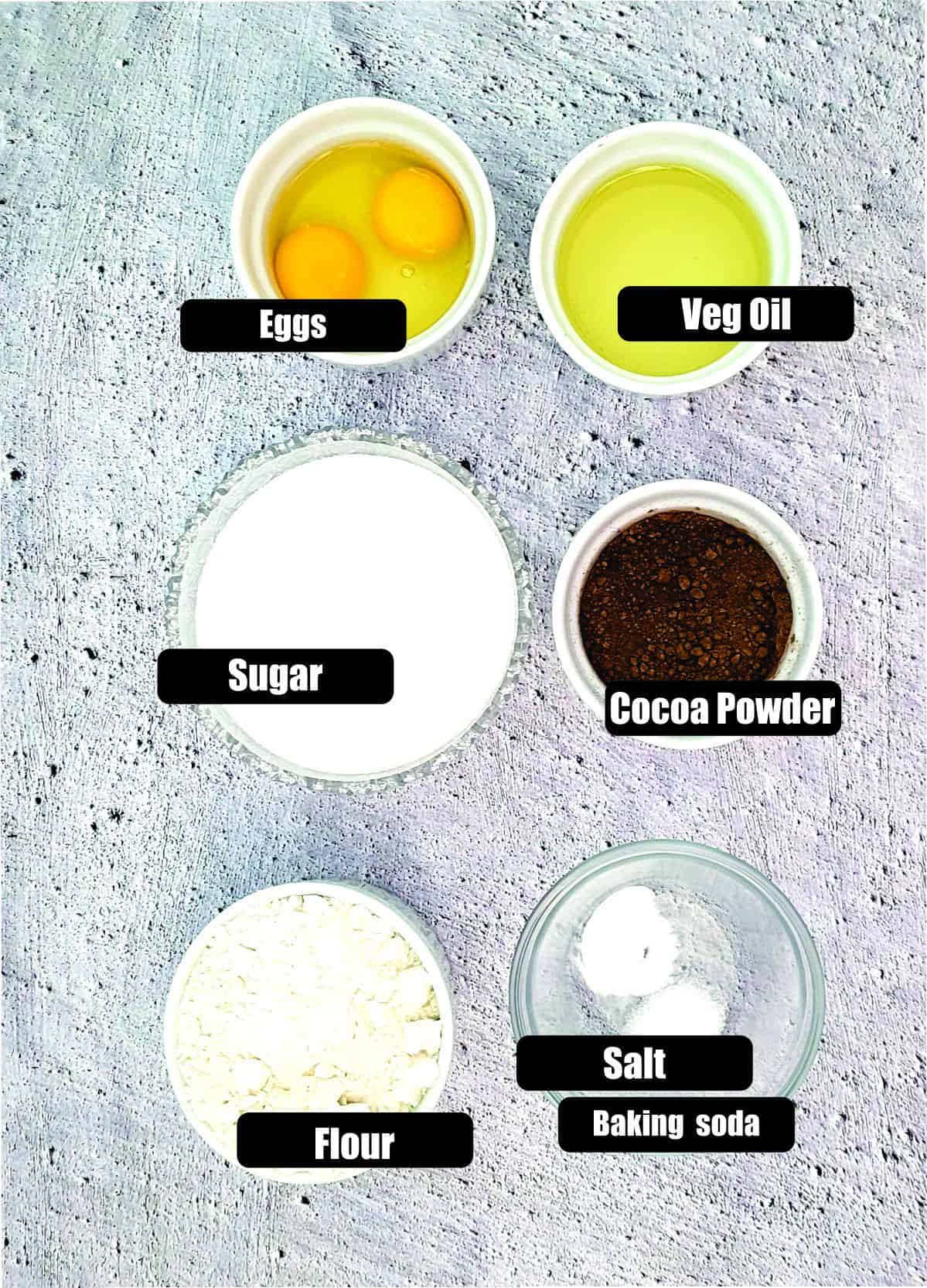 ingredients for brownies