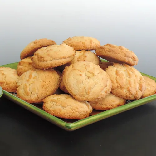 cookies with lemon zest on a serving platter