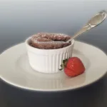 individual chocolate souffle in a ramekin
