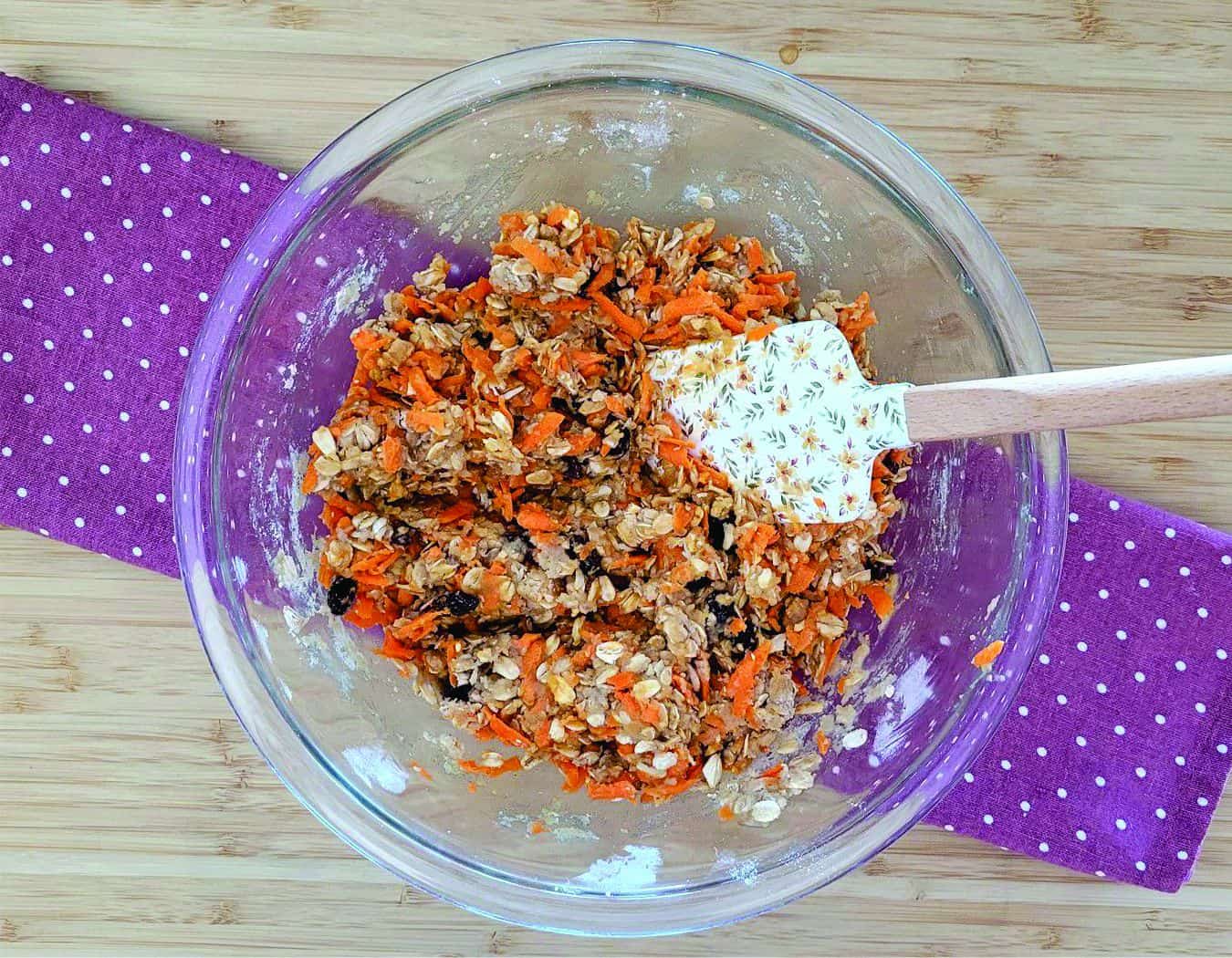 cookie dough with carrots added