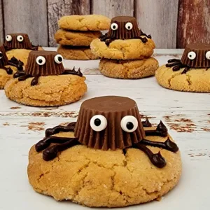 peanut butter spider cookies for Halloween