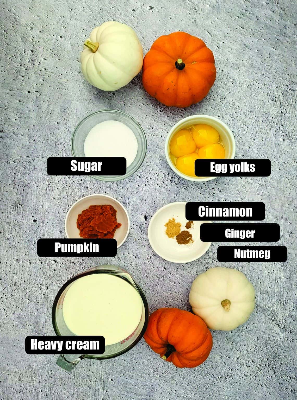 ingredients needed to make creme brulee with pumpkin puree