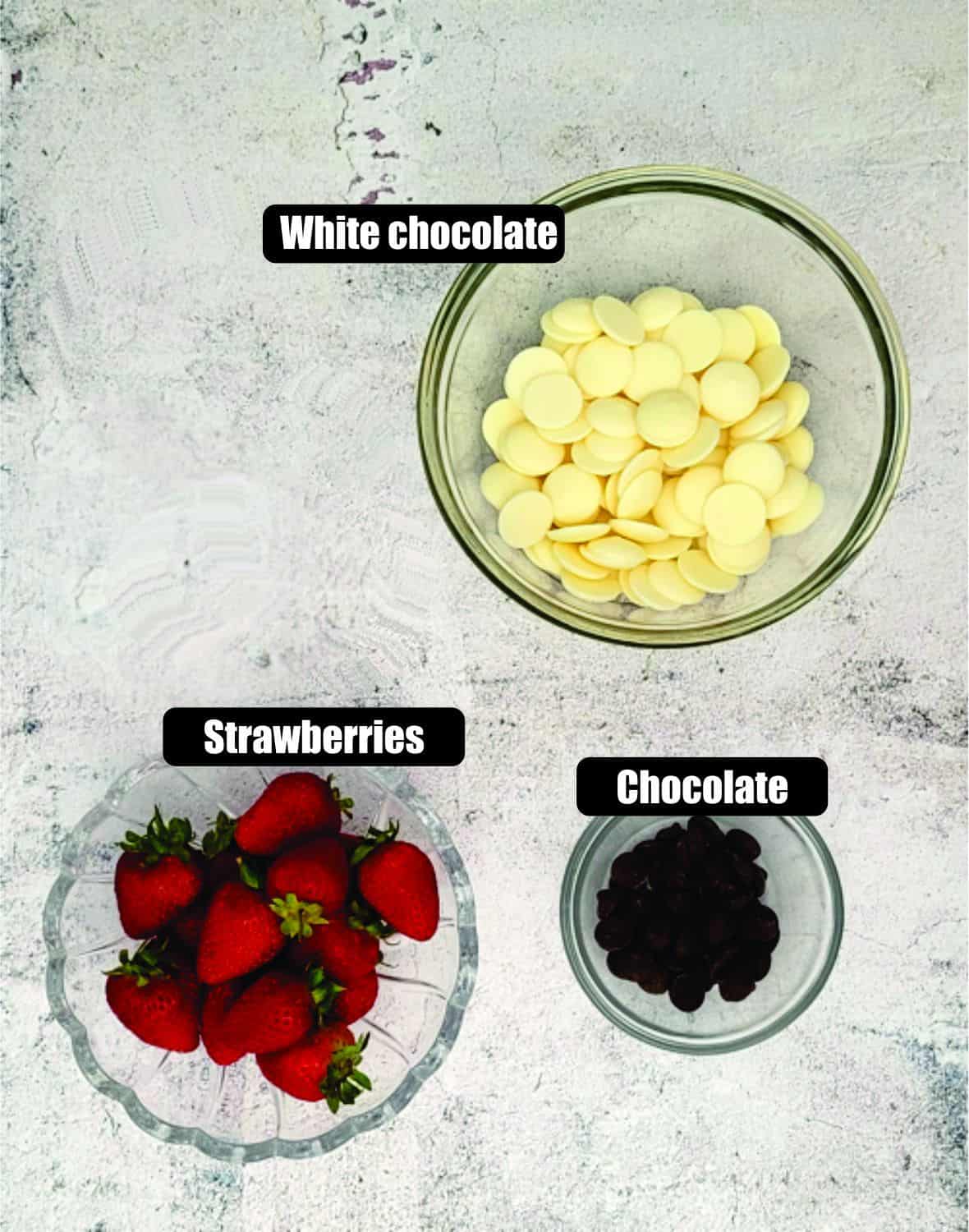 ingredients needed to make white chocolate strawberry ghosts