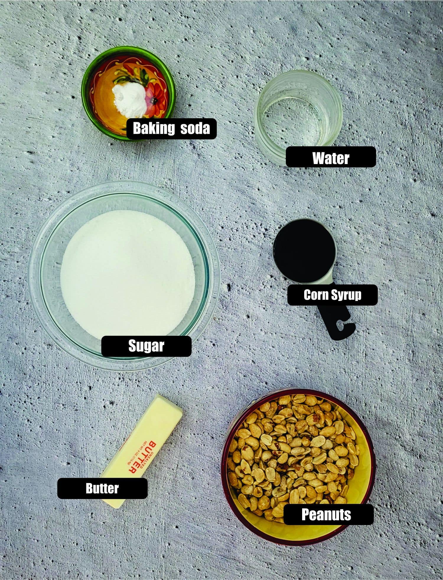 ingredients needed to make peanut brittle