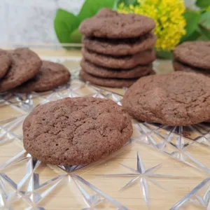 gluten free chocolate cookies on a serving platter