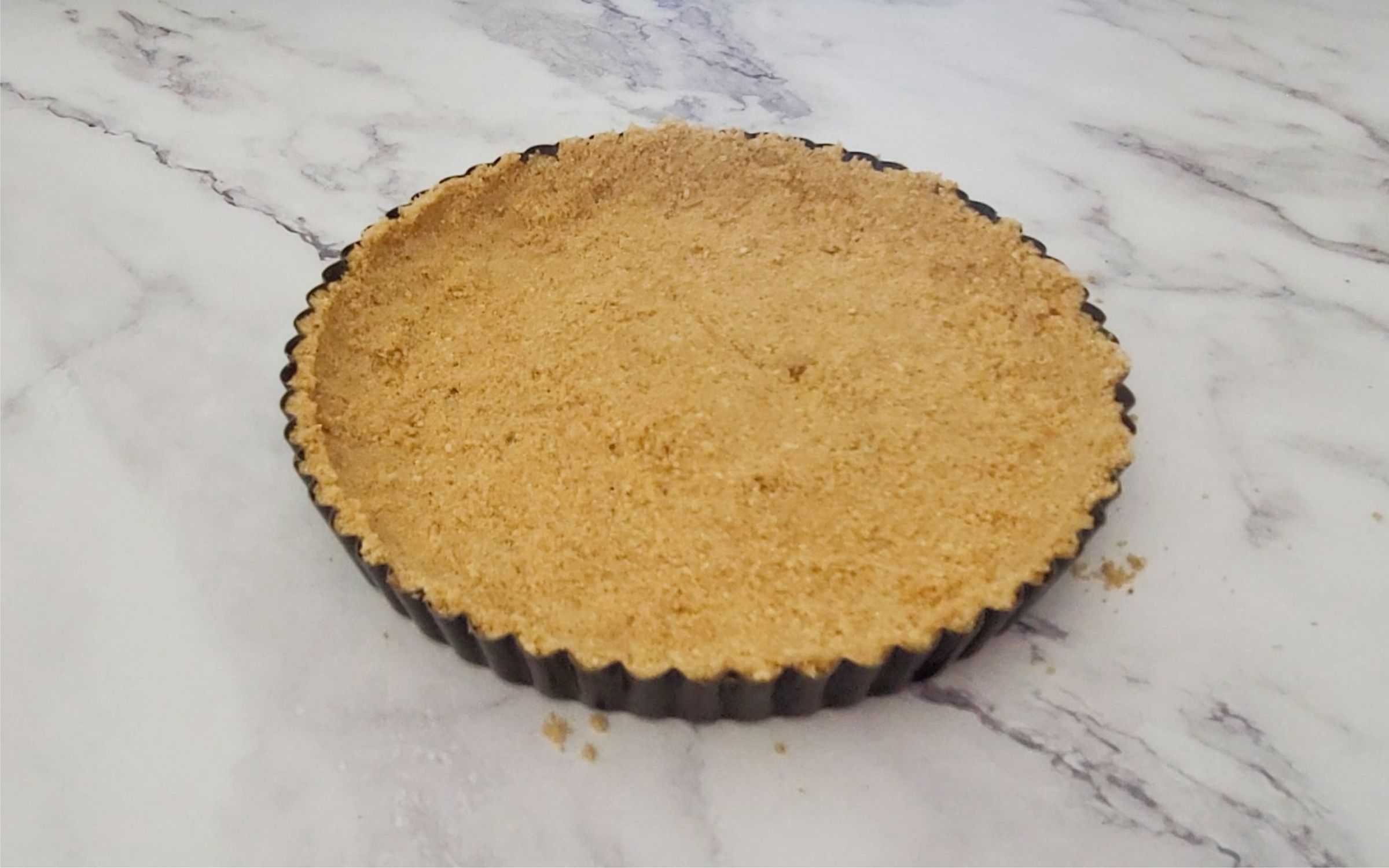 graham cracker crust pressed into a pie tin