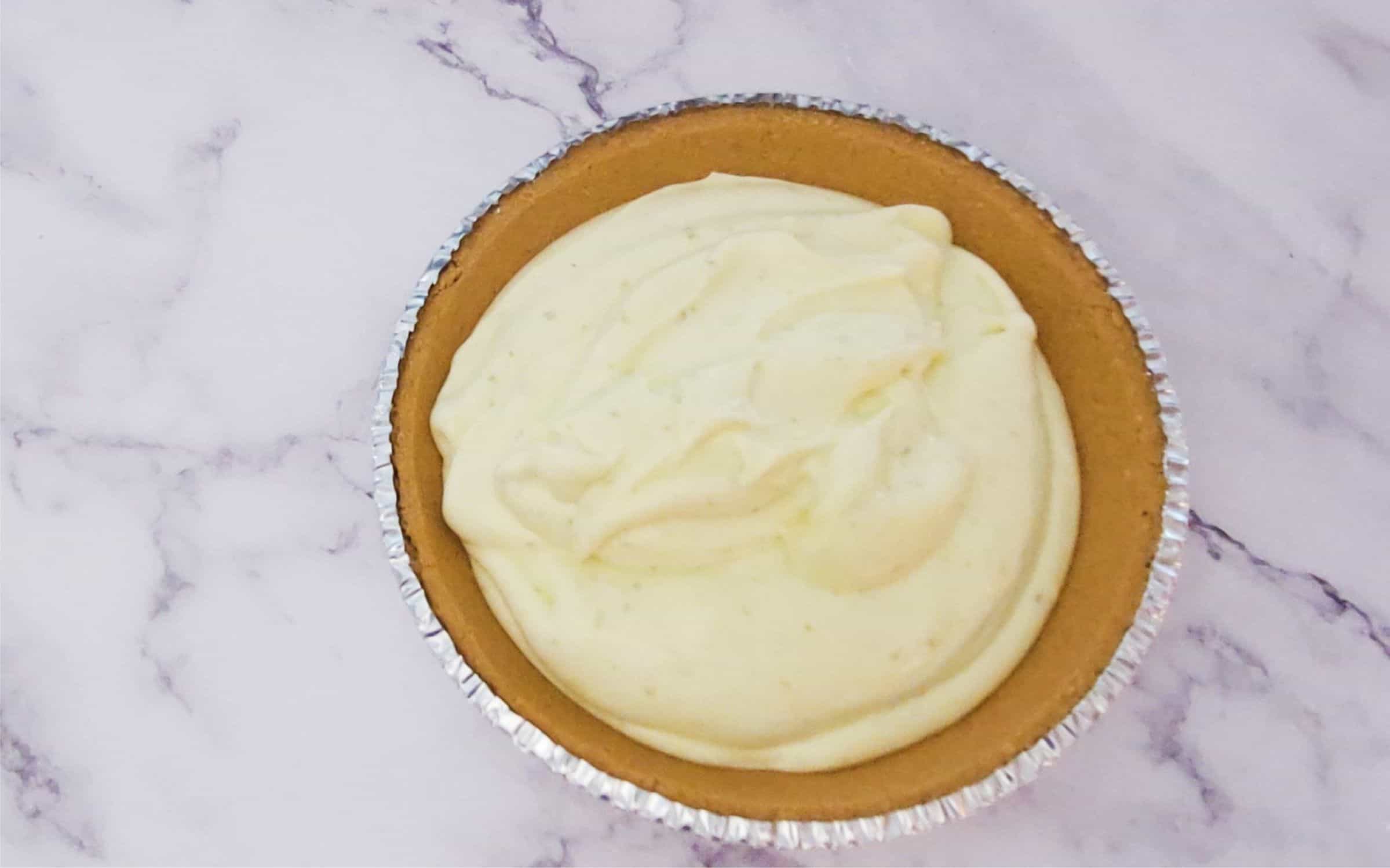 lime chiffon filling poured into purchased graham cracker crust