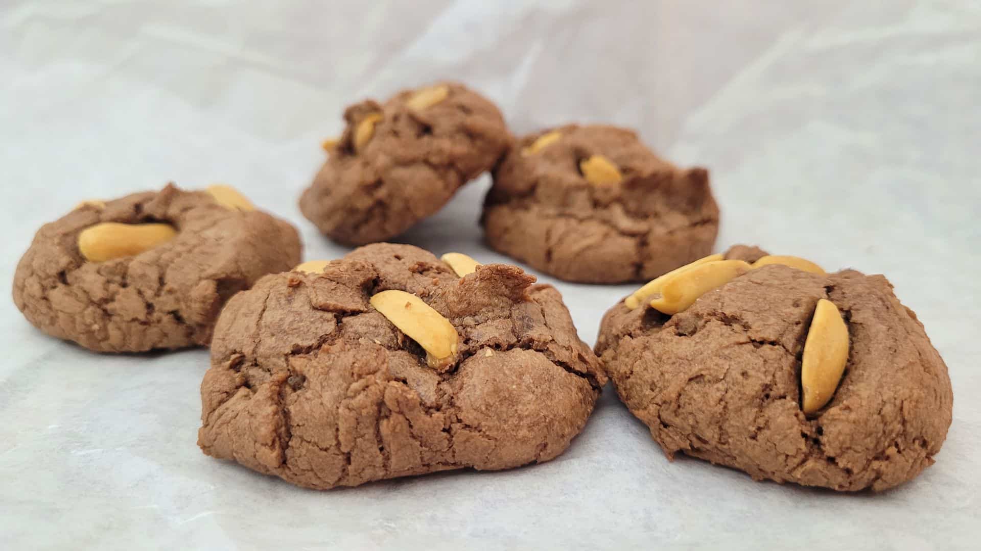 gluten free chocolate sour cream cookie variation with roasted peanuts added