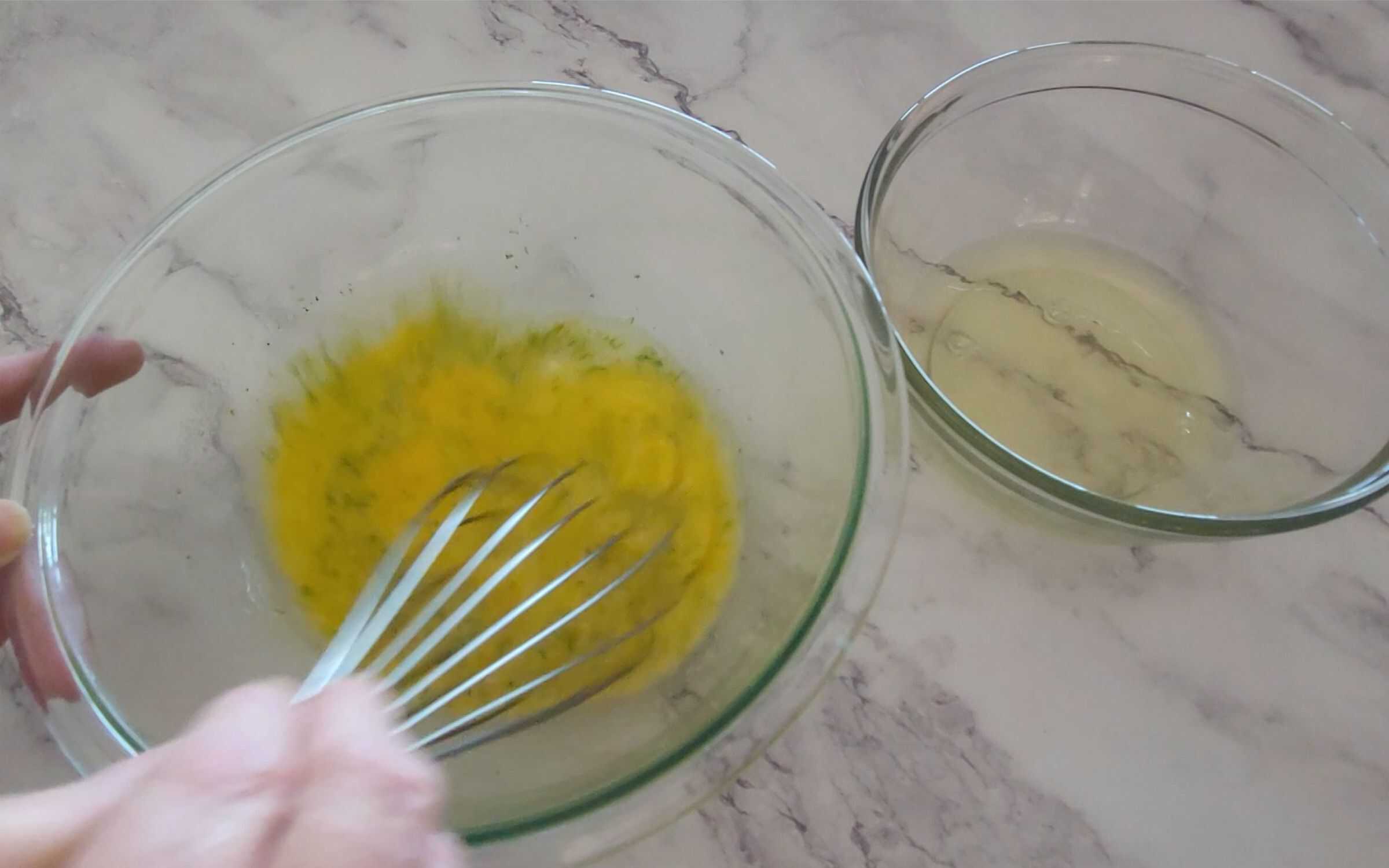 whisking together ingredients to start lime chiffon pie