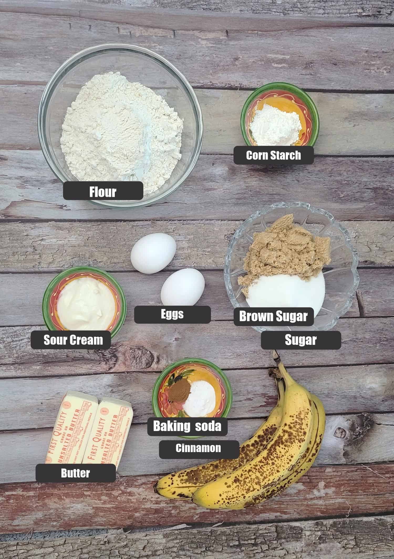 ingredients needed to make banana chocolate sandwich cookies