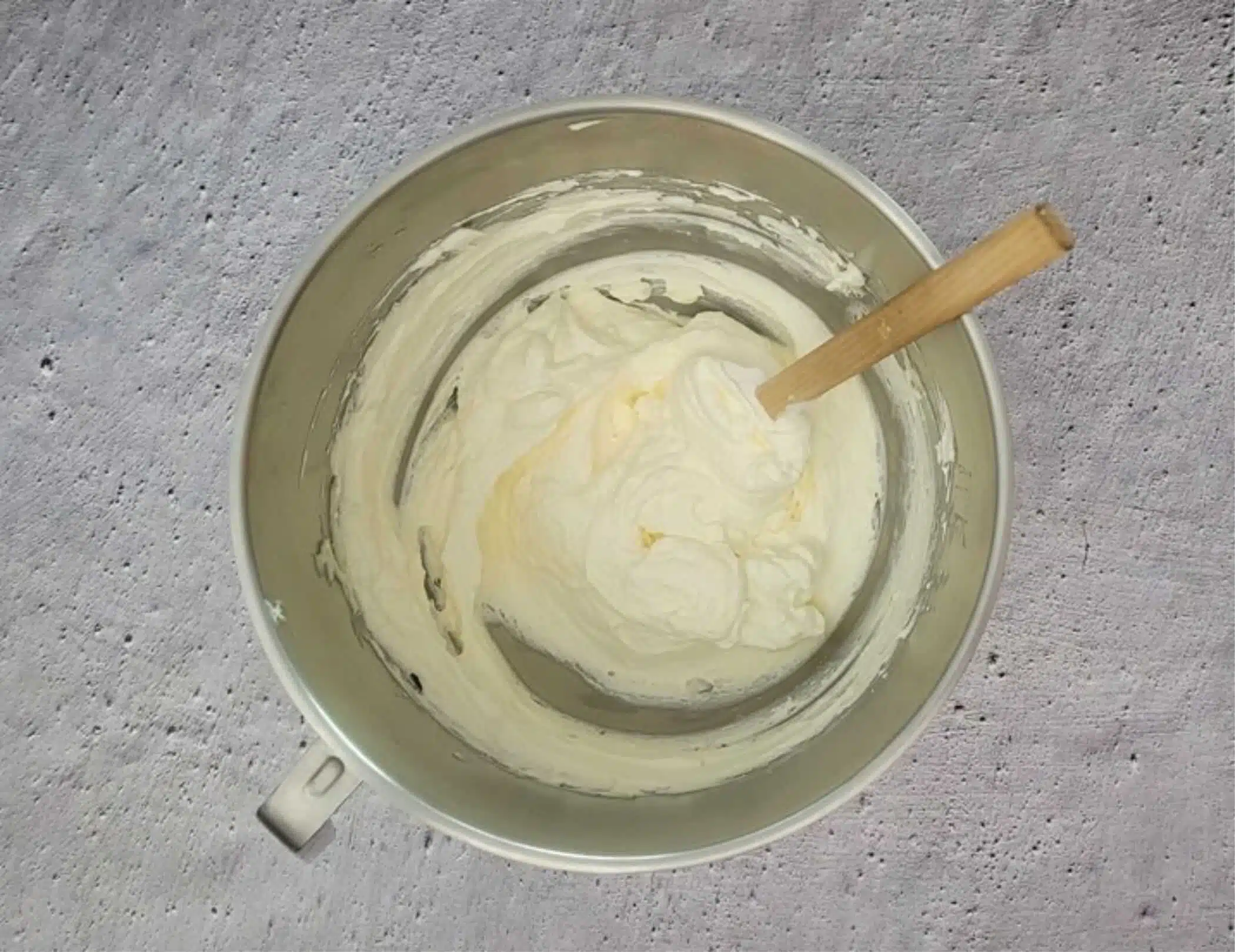 whipped cream folded into cream cheese mixture to make the pie filling