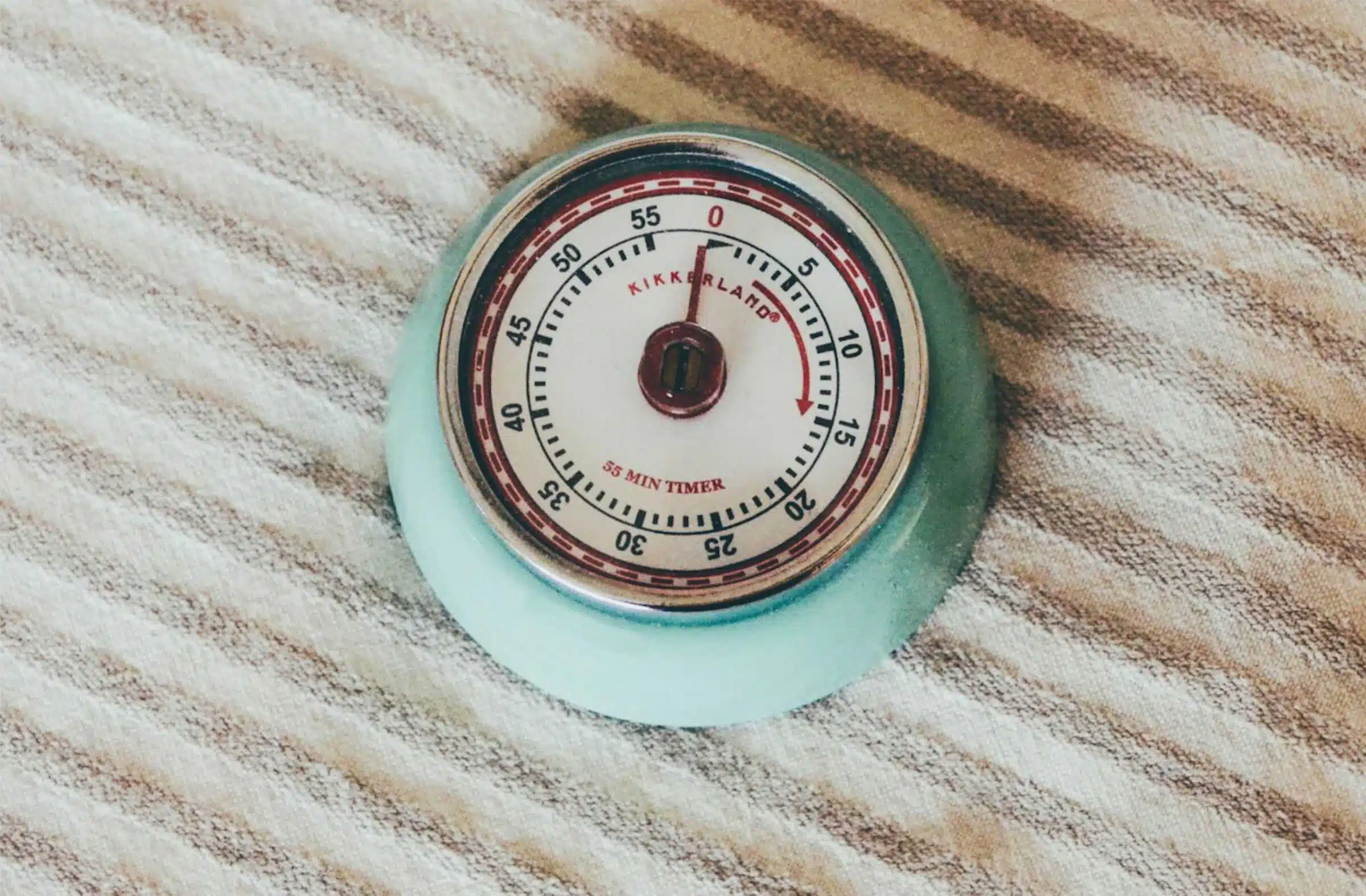 kitchen timer on a napkin