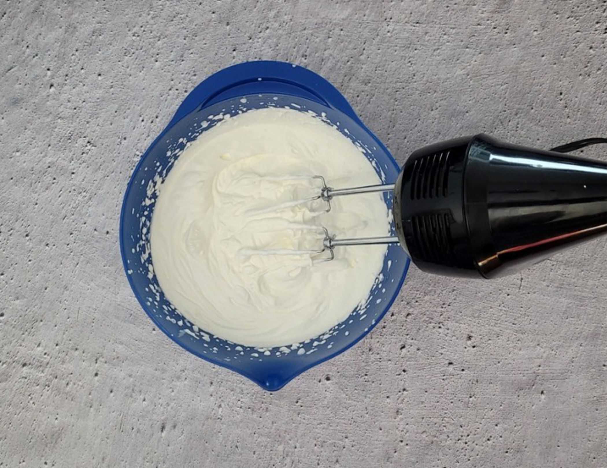 heavy cream whipped to medium peaks and a hand mixer