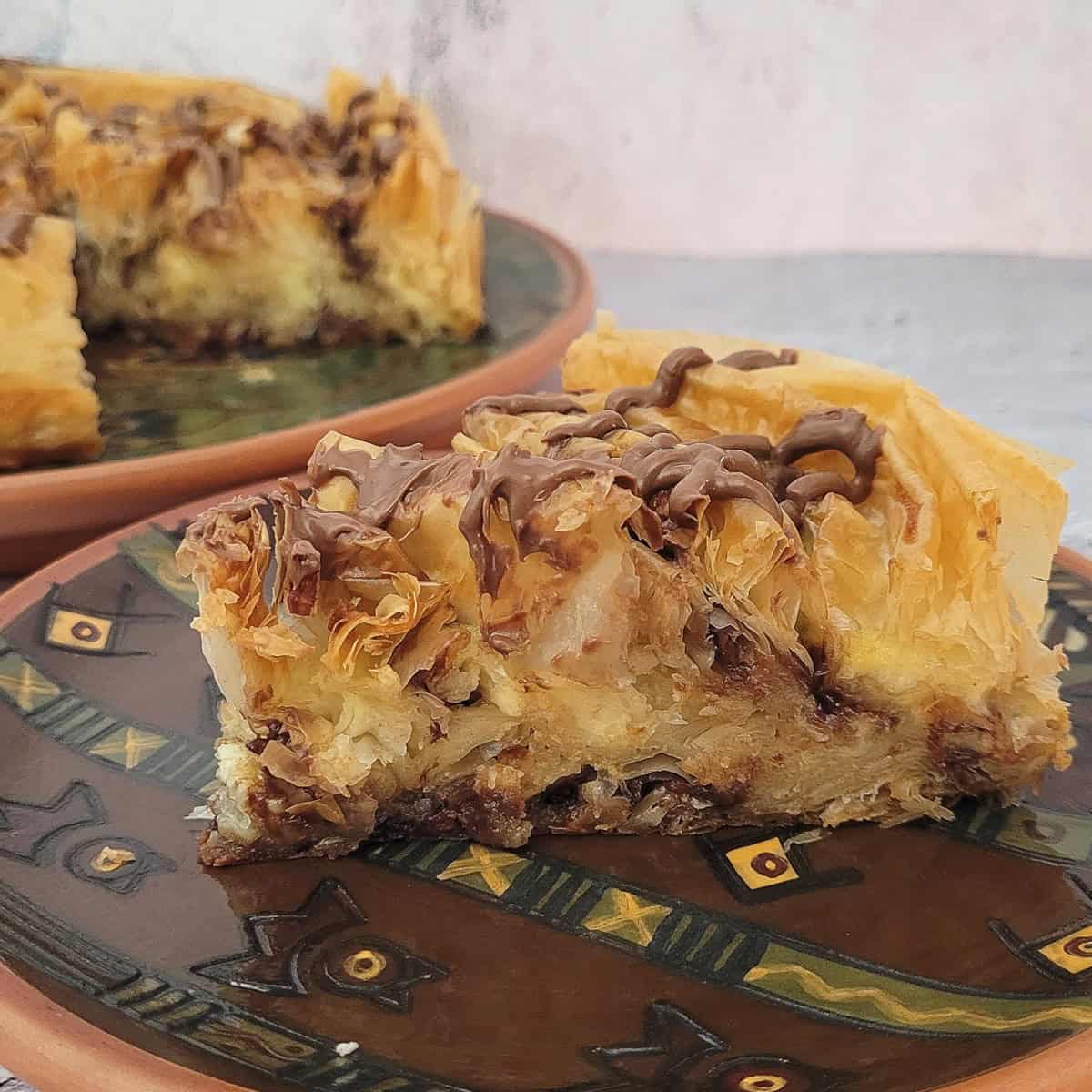 closeup image of a slice of crinkle cake