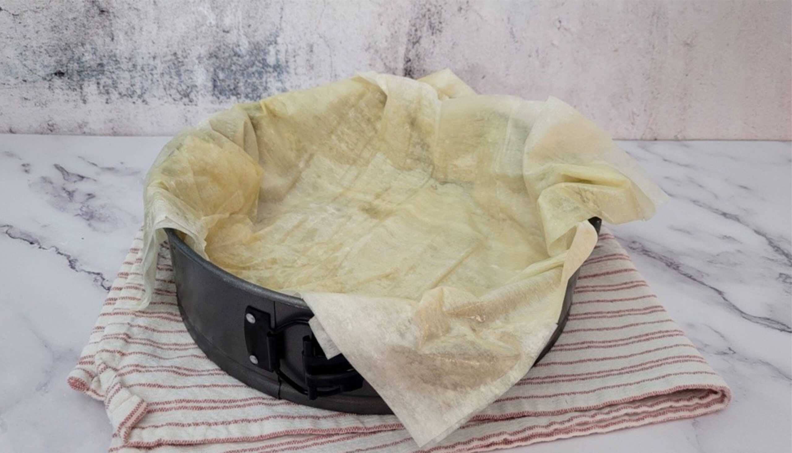 second layer of dough added to baking pan