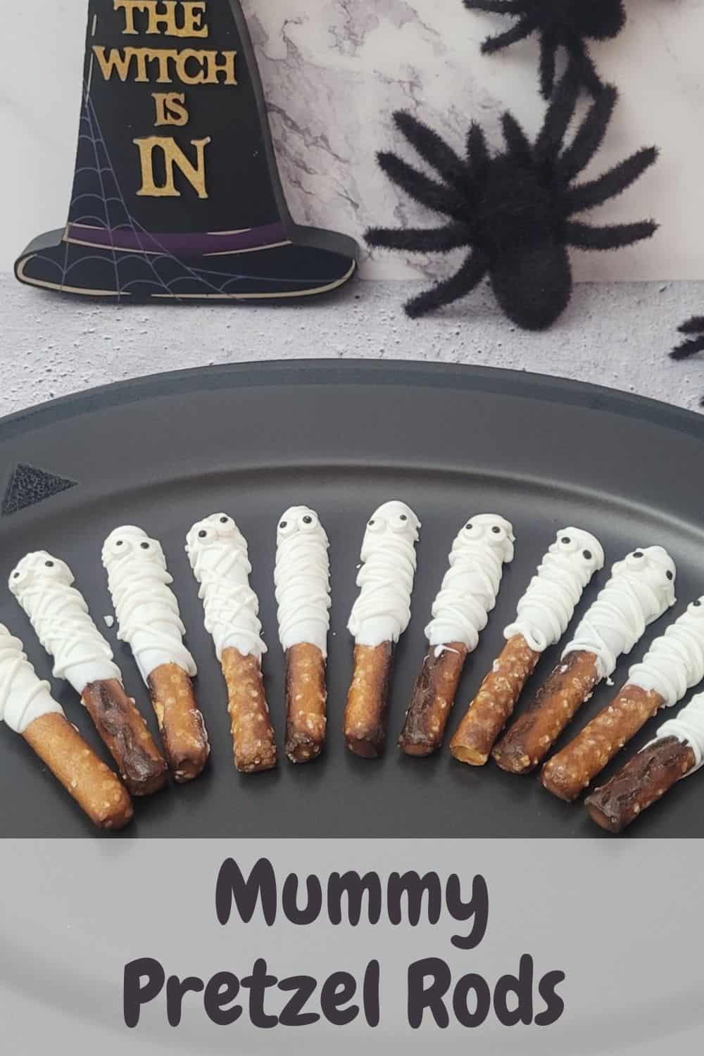 Halloween Mummy Pretzel Rods - Desserts With Stephanie