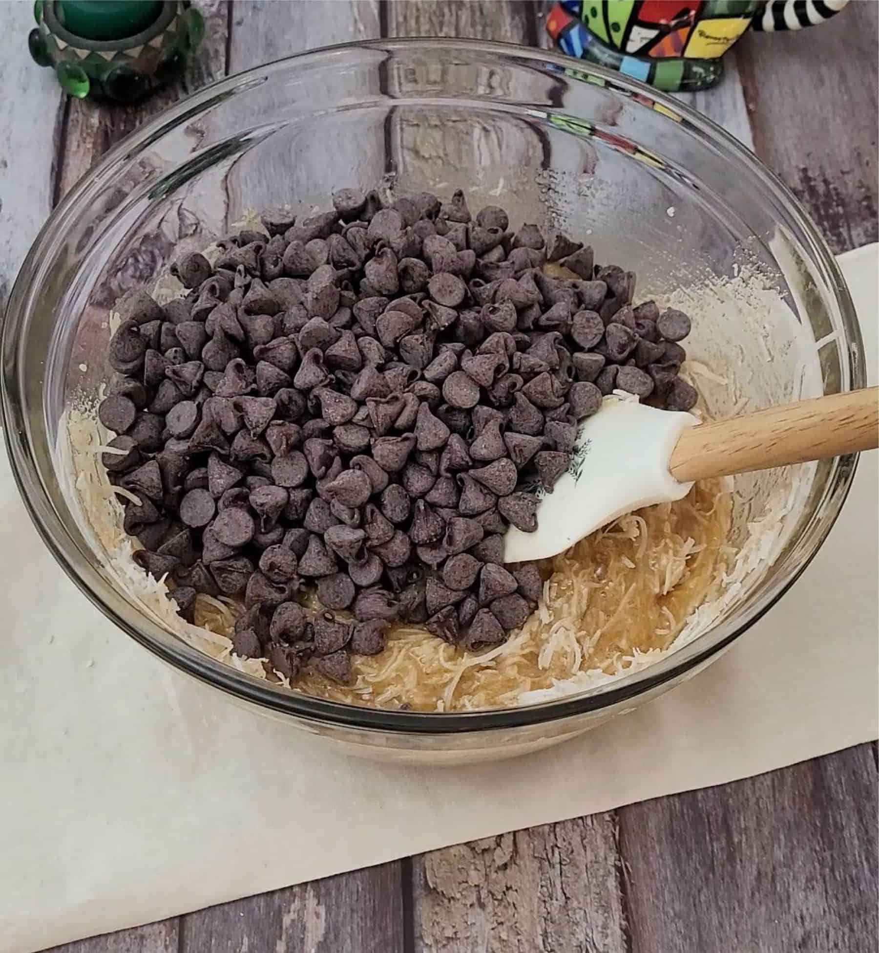 chocolate added to mixing bowl