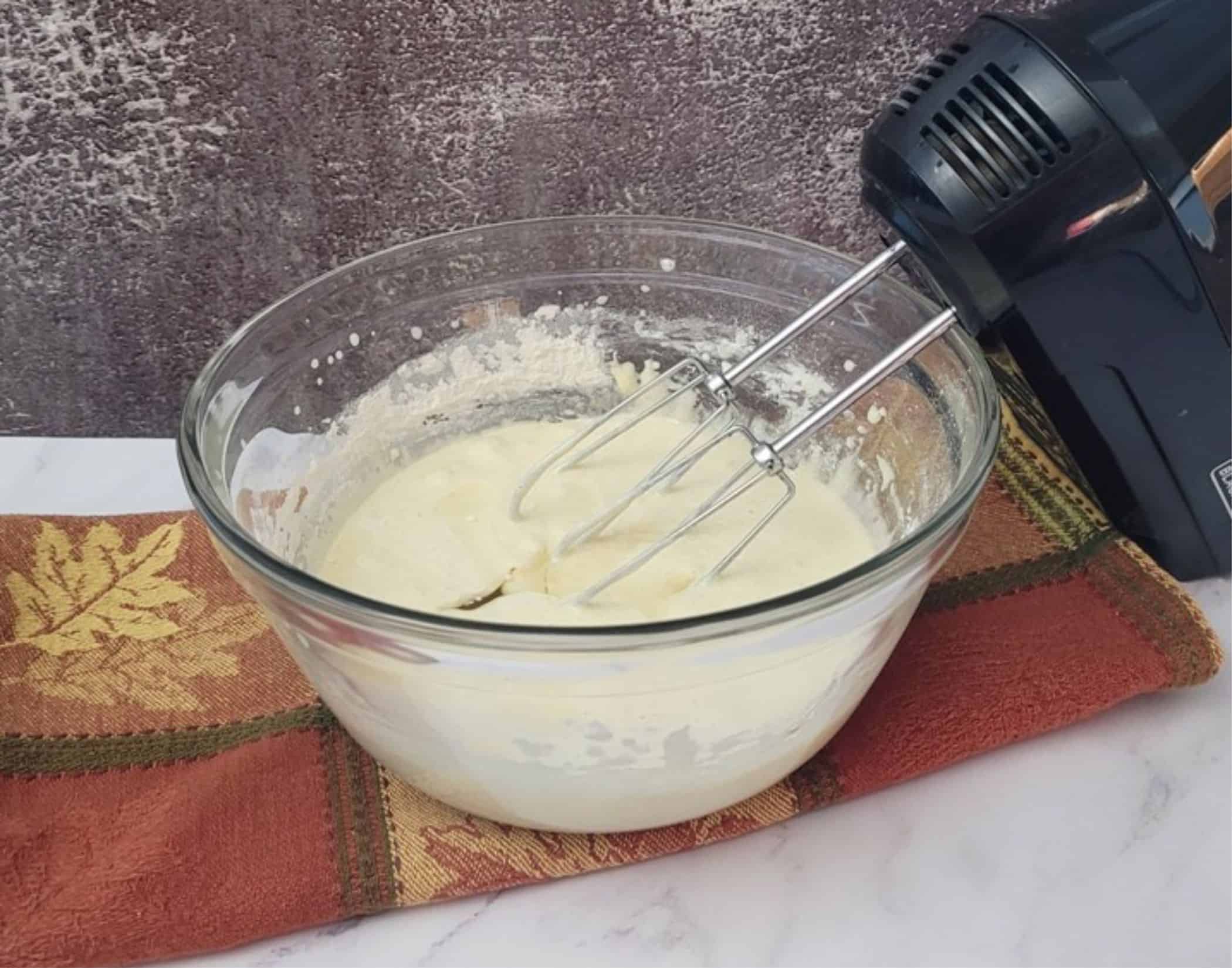 milk and vegetable oil added to mixing bowl