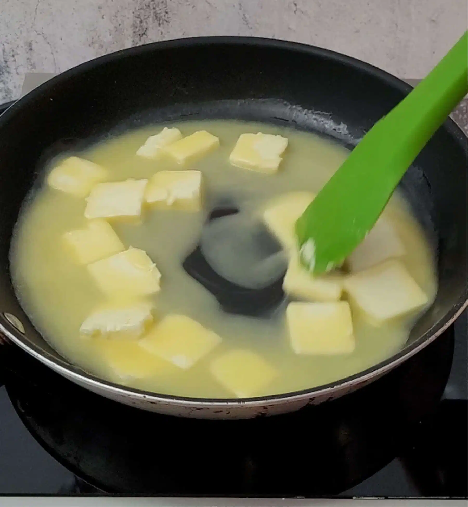 first step in browning butter over stovetop