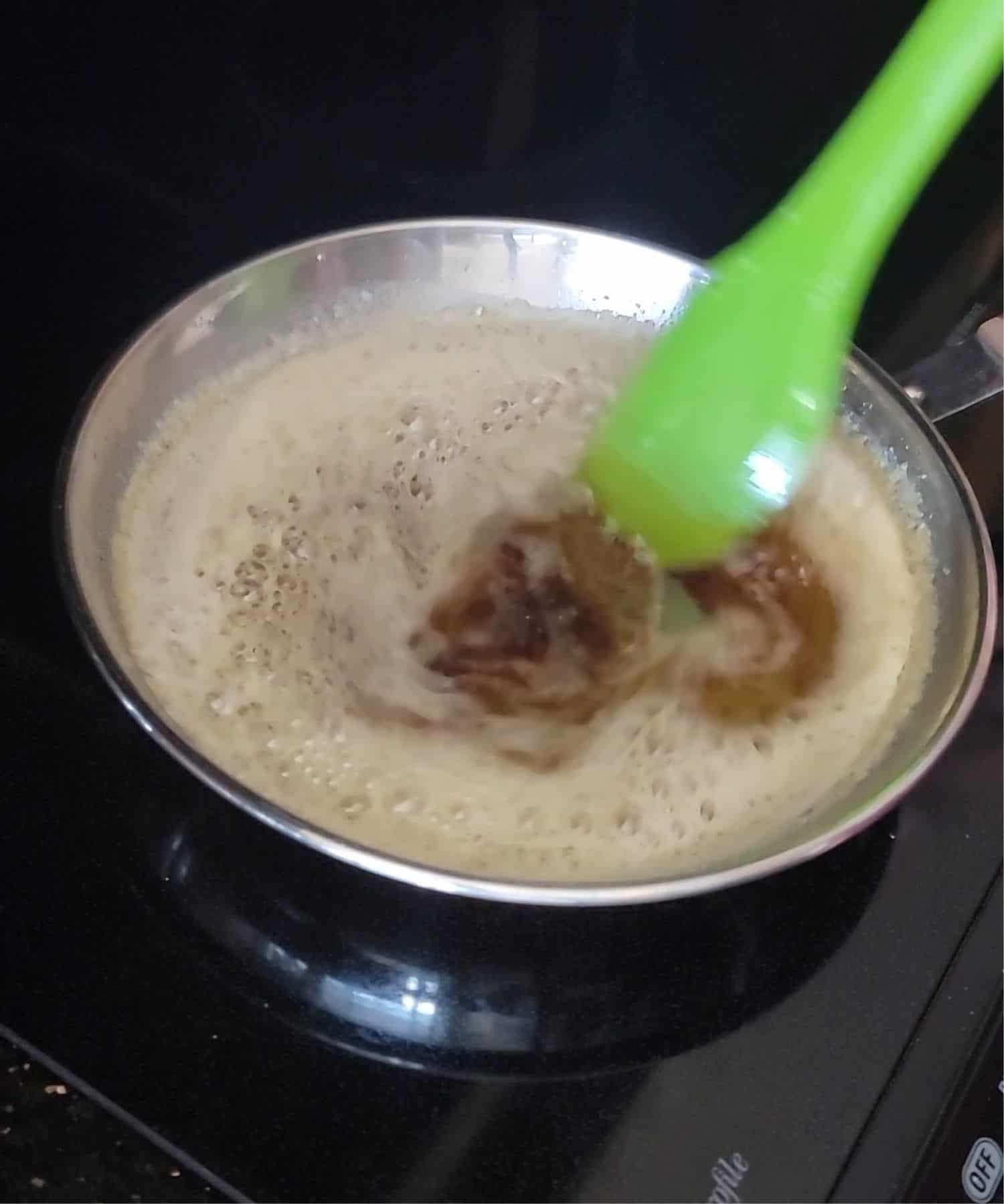 saucepan with finished brown butter