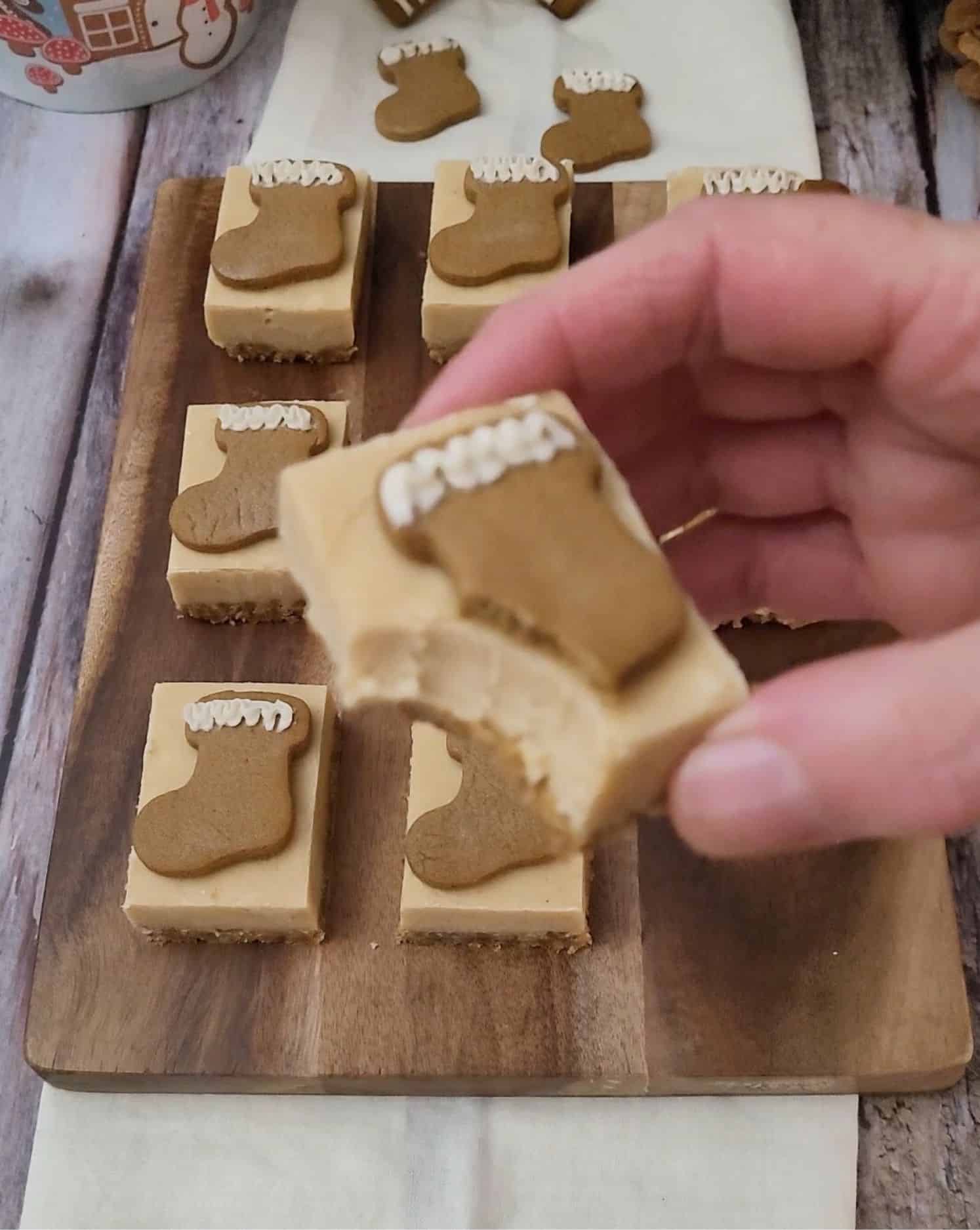 piece of fudge with a bite taken out of it