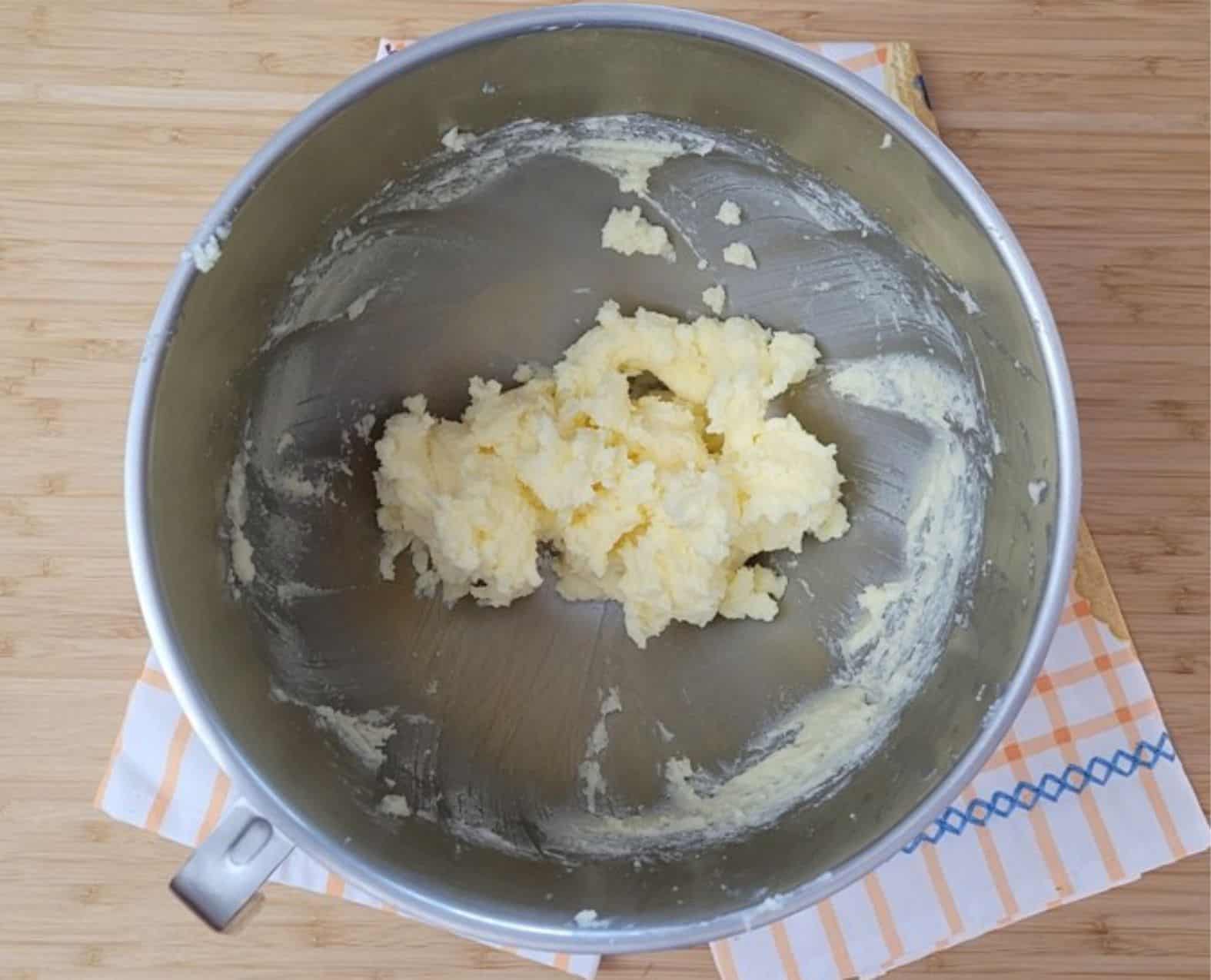 butter and sugar mixed together until light and fluffy