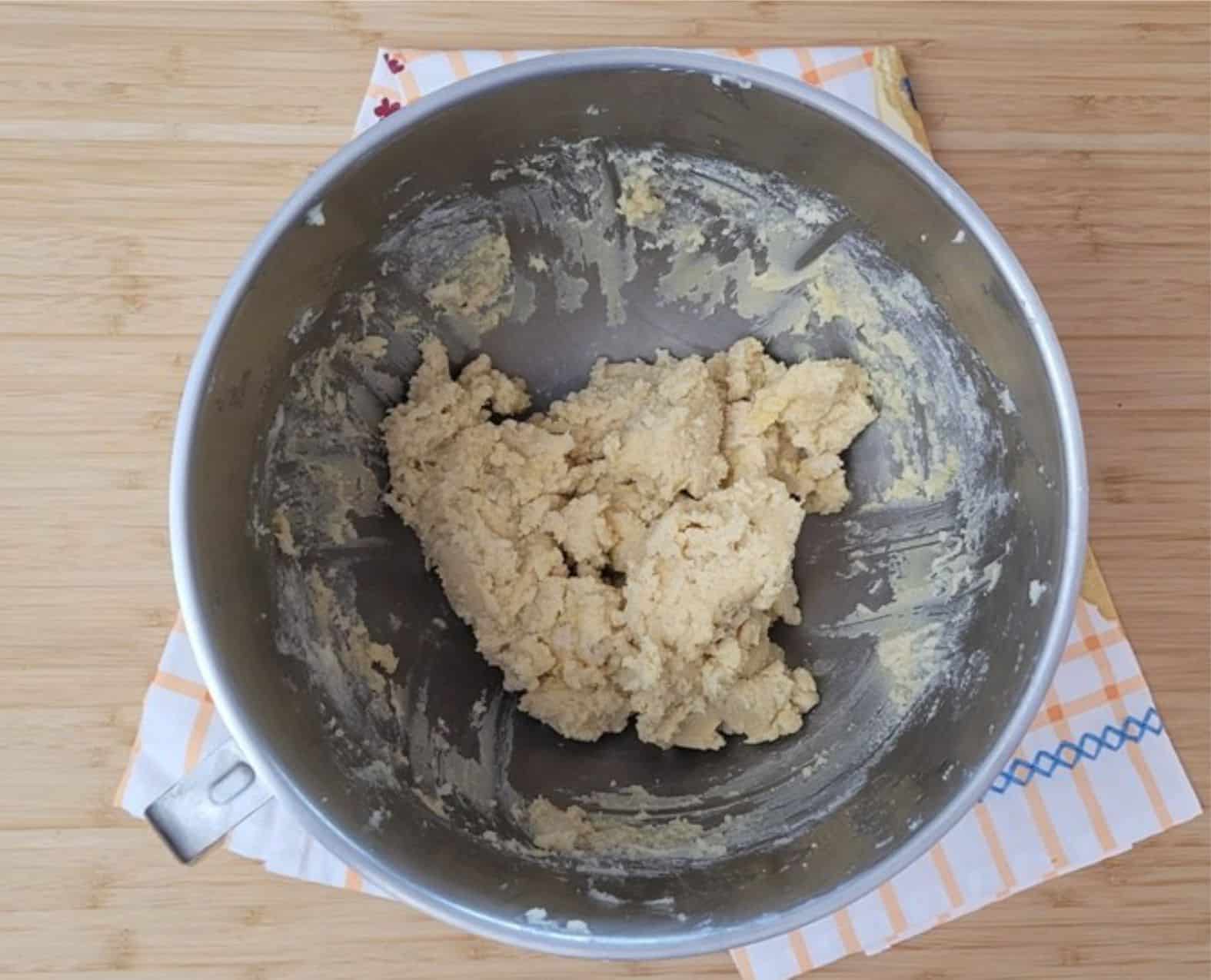 egg yolks added into dough for the final stage of mixing