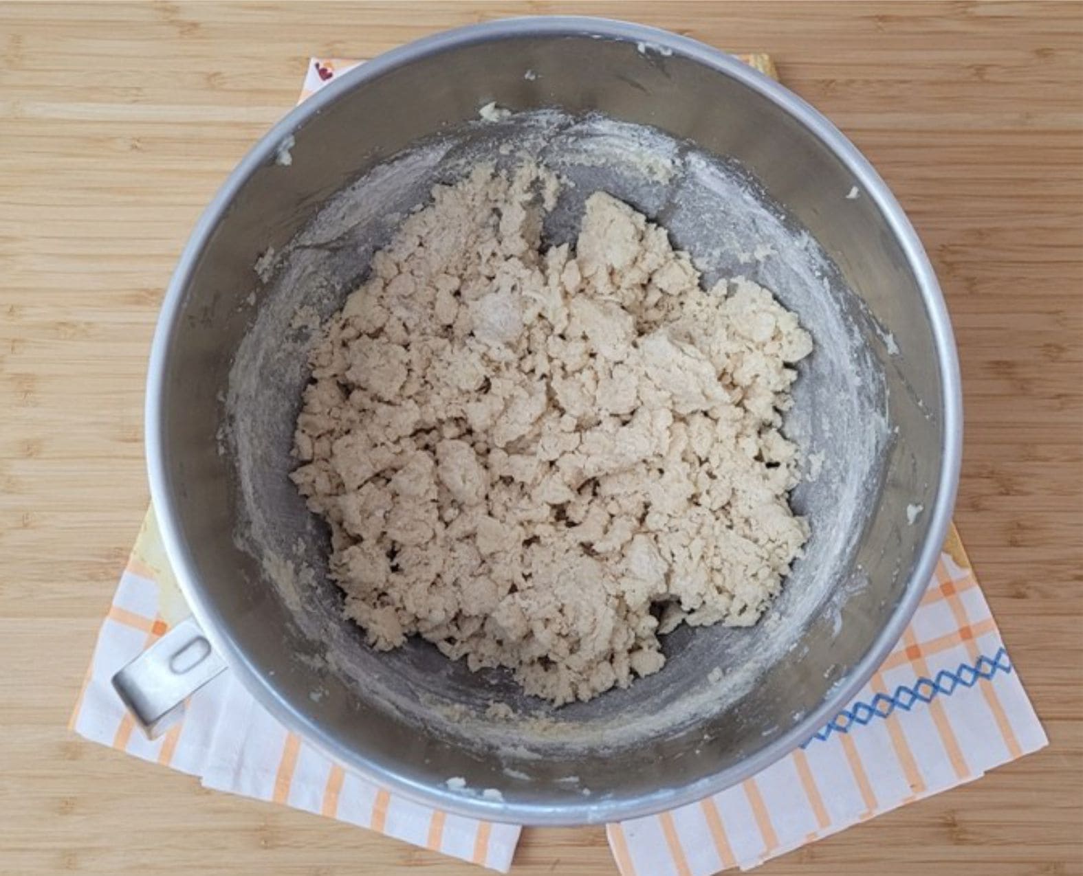 flour added and mixed into butter and sugar to make GF pie dough