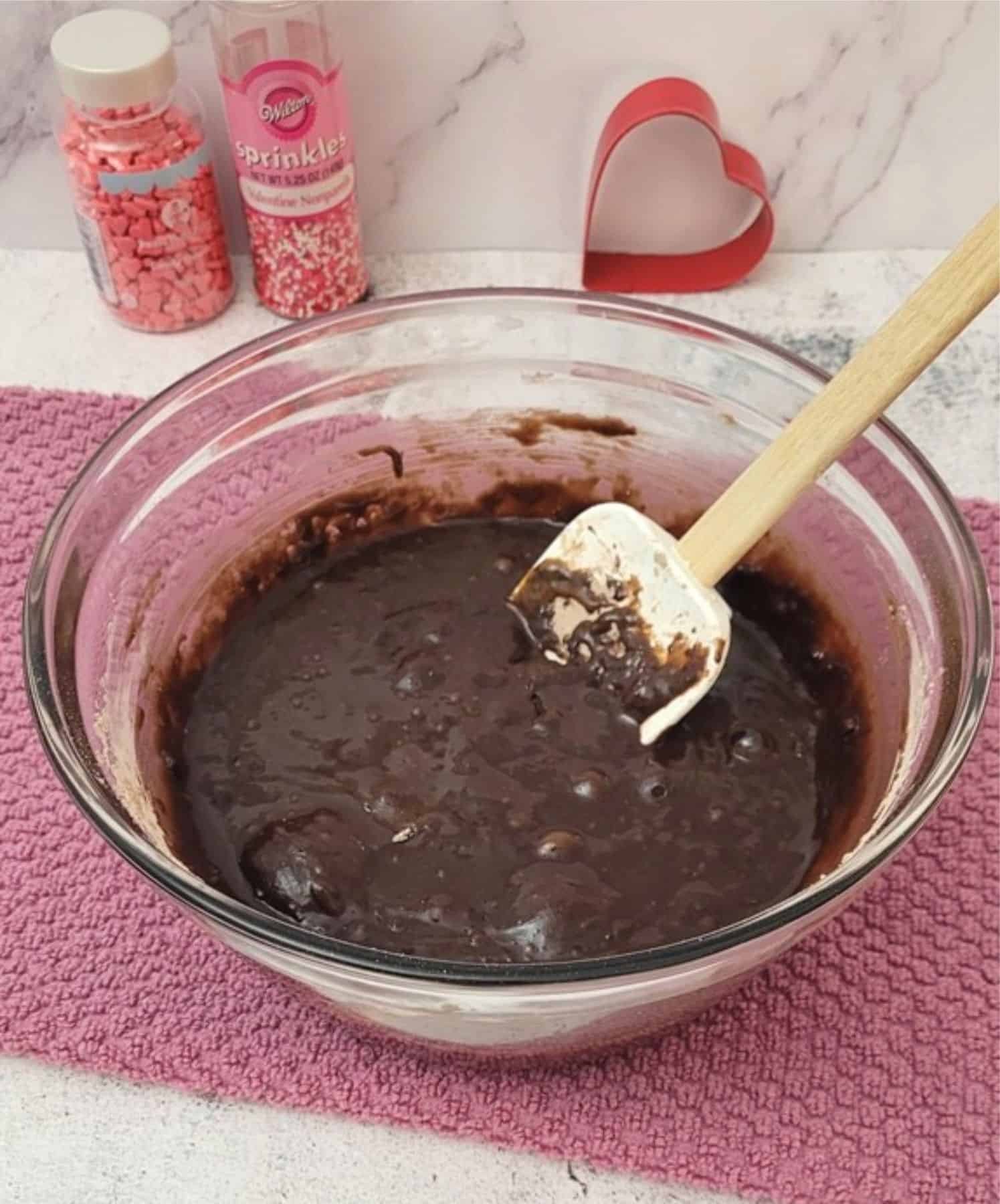 boxed brownie mix prepared for baking