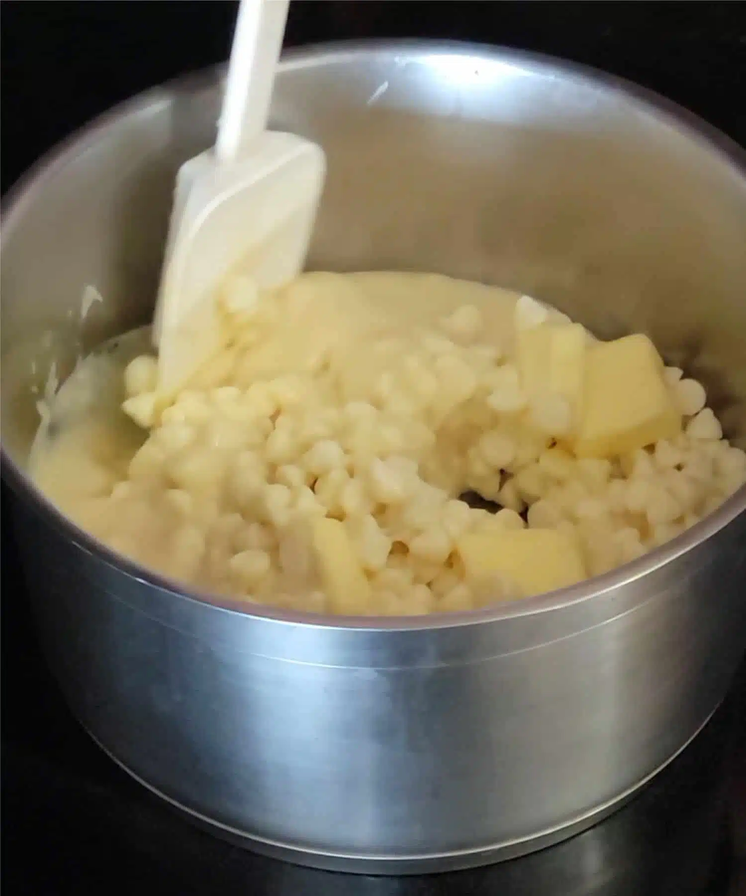 starting to heat together recipe ingredients in a saucepan