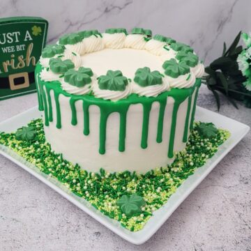 chocolate Guinness stout cake decorated for st patricks day