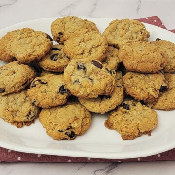 eggless oatmeal cookies on a serving platter