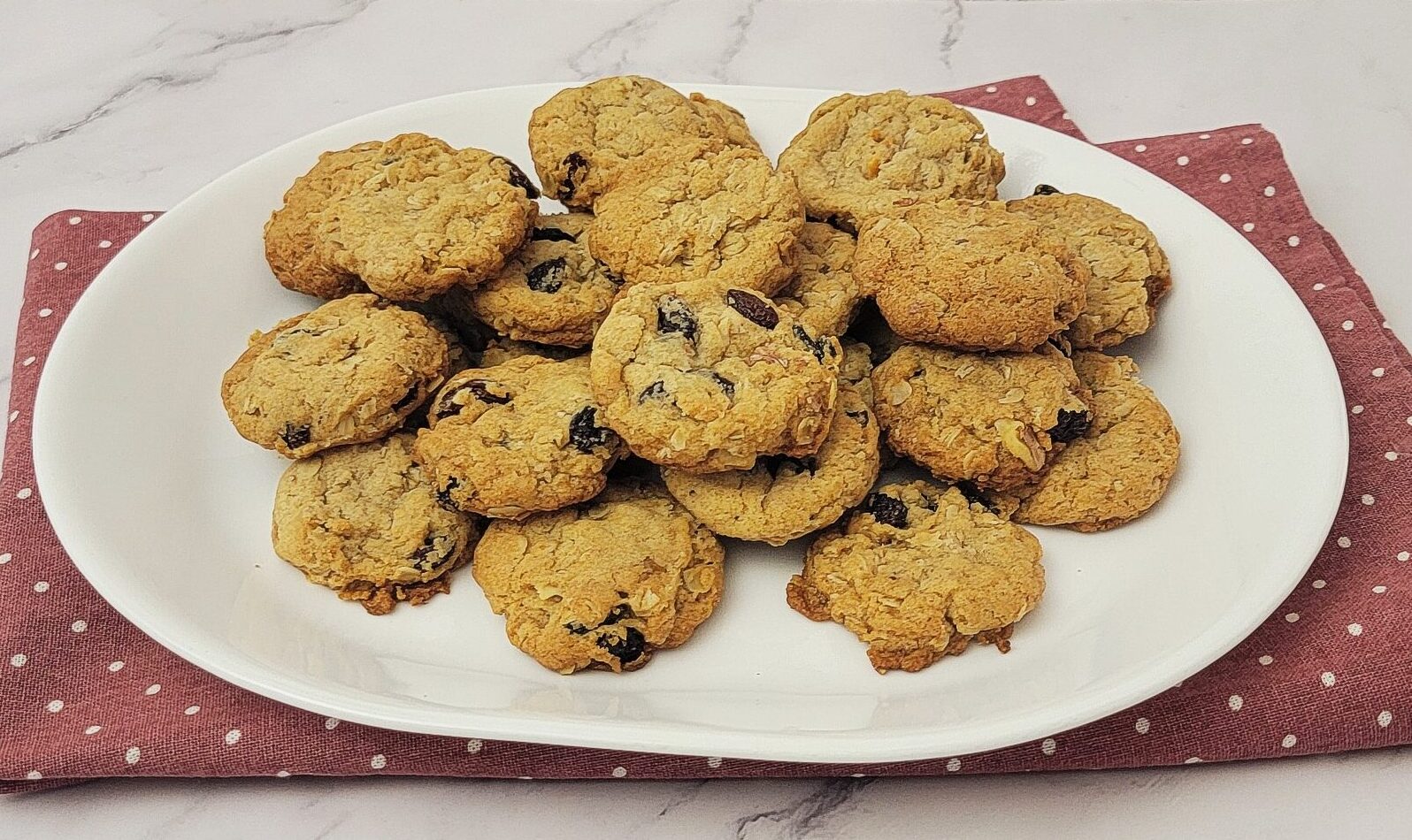 eggless oatmeal cookies on a serving platter