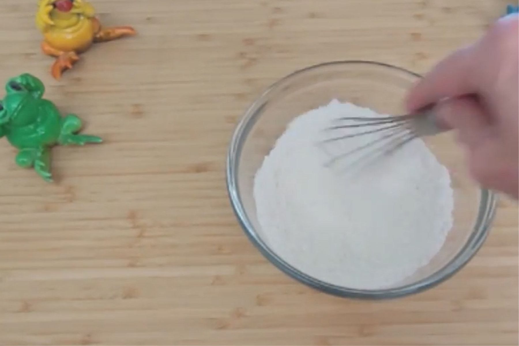 whisking together dry ingredients to to prepare for peanut butter pie crust