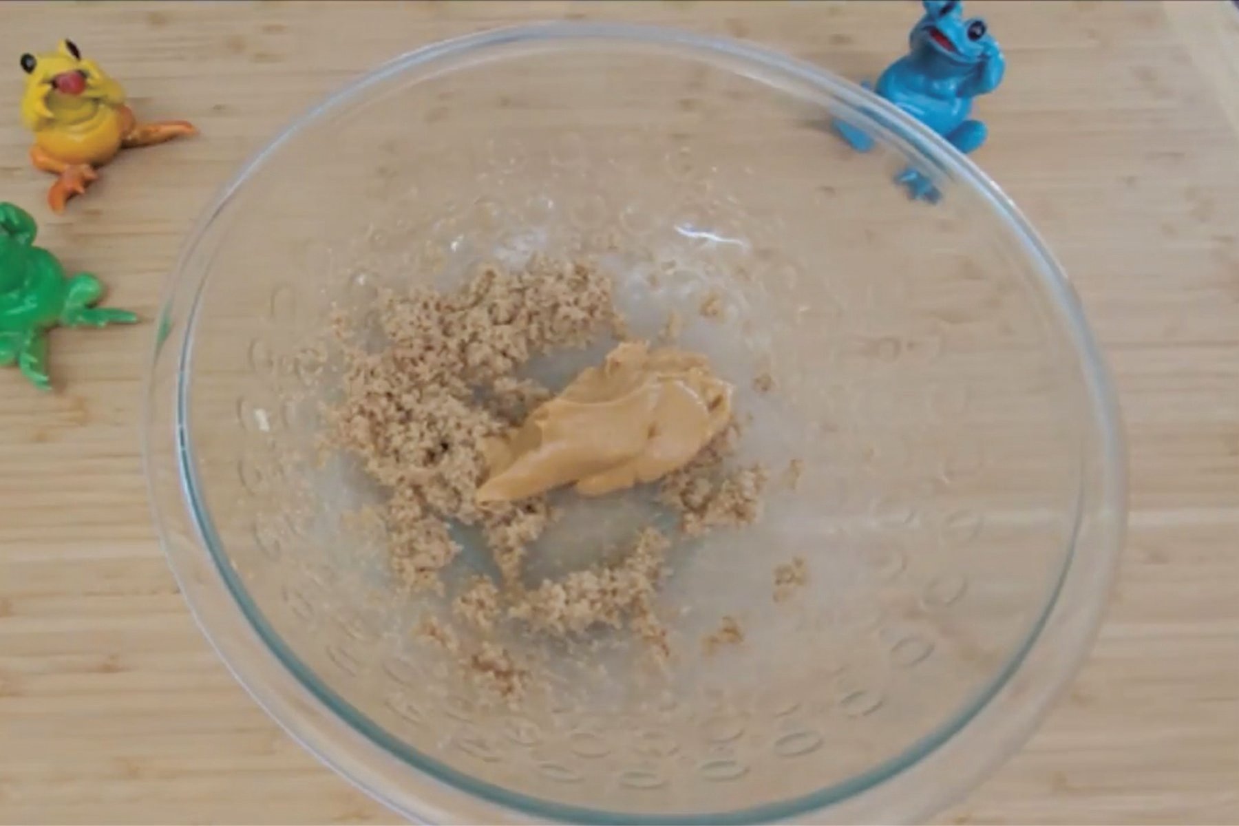 peanut butter added to mixing bowl